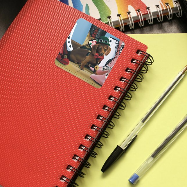 Steampunk Dachshund Shoes Boots Victorian Square Sticker (Creator Uploaded)