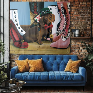 Steampunk Dachshund Shoes Boots Victorian  Tapestry