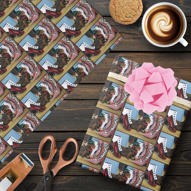 Steampunk Dachshund Shoes Boots Victorian  Wrapping Paper (Creator Uploaded)