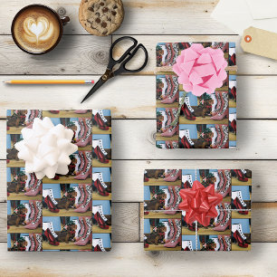 Steampunk Dachshund Wiener Dog Victorian Boots Wrapping Paper Sheet