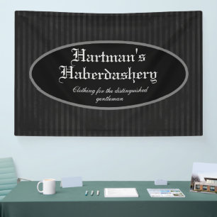 Steampunk Dark Grey Striped Custom Banner