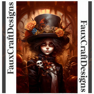 Steampunk Day Of The Dead Girl Decoupage Right 122 Tissue Paper