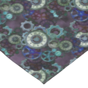 Steampunk decor, watches time gears pattern black tablecloth