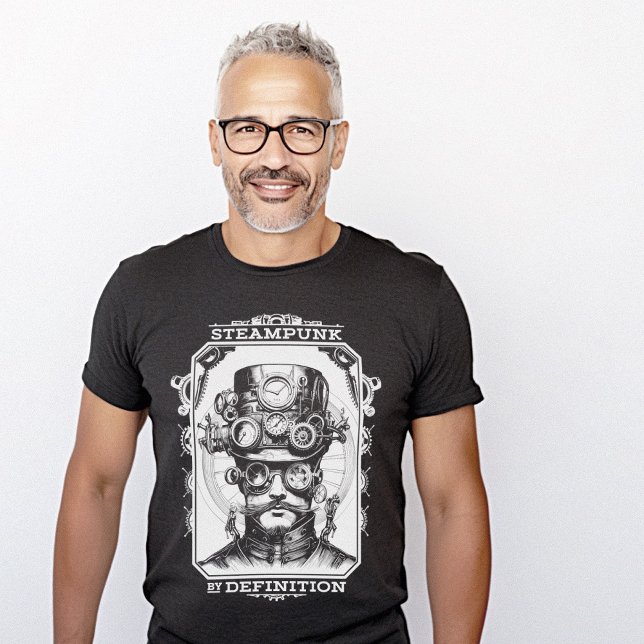 Steampunk Definition T-Shirt (Steampunk librarian black tshirt by Piotr Kowalczyk Geek Updated)