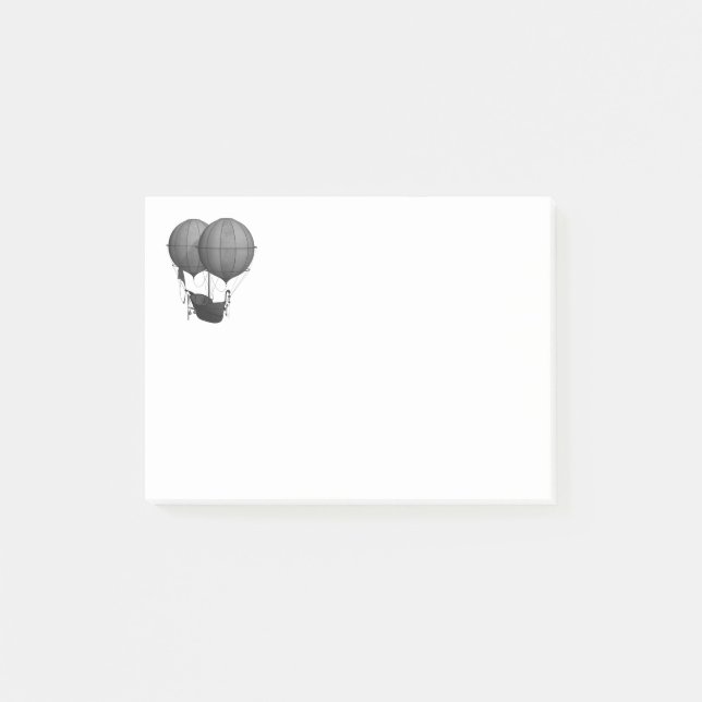 Steampunk Design Black and White Flying Machine Post-it Notes (Front)