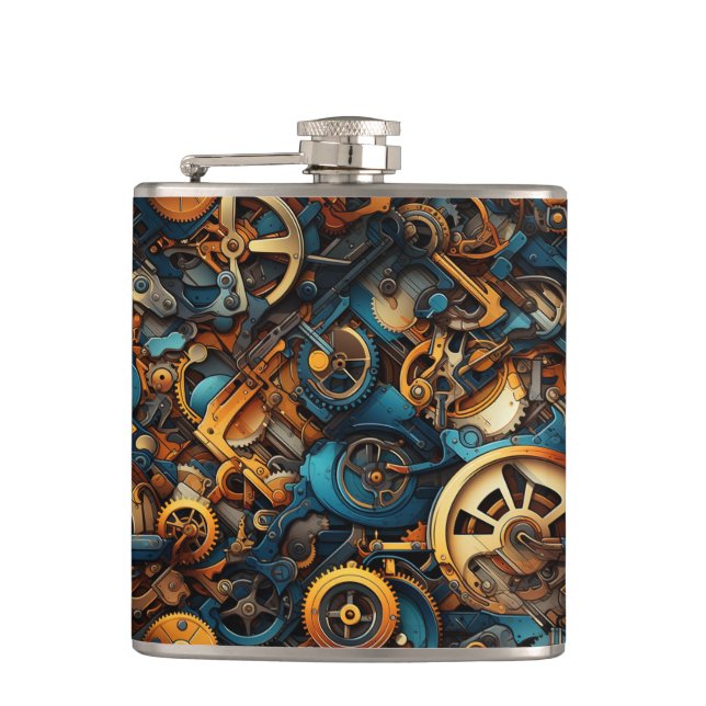 Steampunk Design Hip Flask (Front)