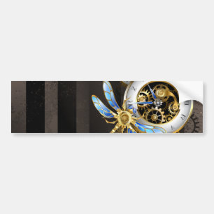 Steampunk Dials with Dragonfly Bumper Sticker