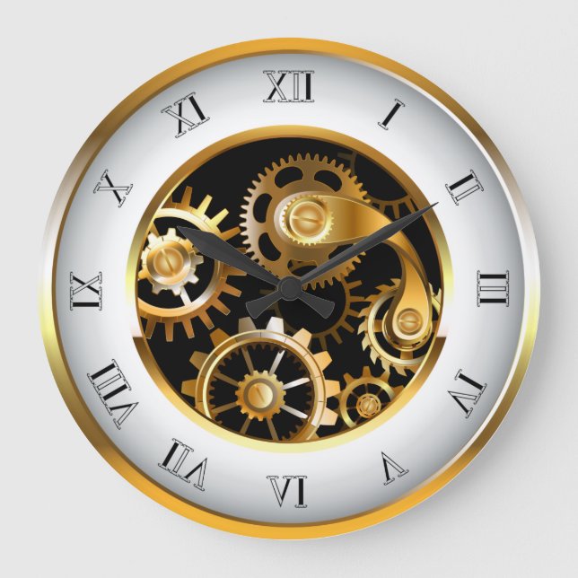 Steampunk Dials with Dragonfly Large Clock (Front)