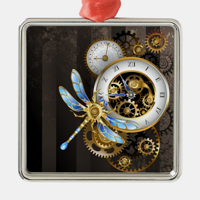 Steampunk Dials with Dragonfly Metal Ornament (Front)