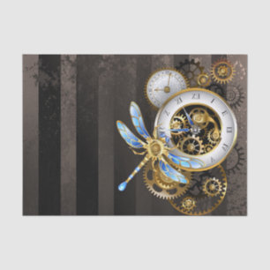 Steampunk Dials with Dragonfly Tissue Paper