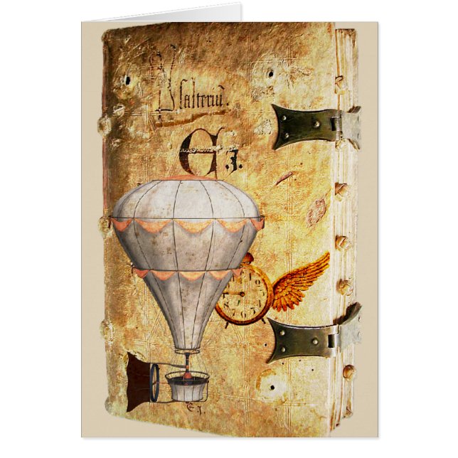 Steampunk Diary Greeting Card (Front)