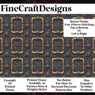 Steampunk Dieselpunk Pipes Pattern BM7 Decoupage Tissue Paper