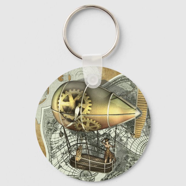 Steampunk Dirigible Air Tour Keychain (Front)