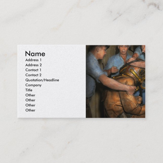 Steampunk - Diver - A load off my shoulders 1936 Business Card (Front)