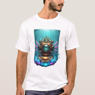 Steampunk Diving Axolotl T-Shirt | Vintage Retro U
