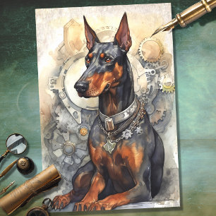 Steampunk Doberman 5 Decoupage Paper