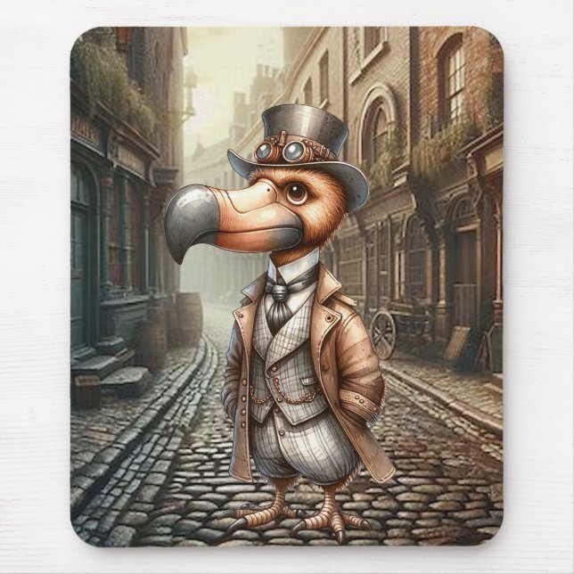 Steampunk Dodo Bird Mouse Pad (Front)