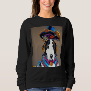 Steampunk Dog Steam Punk Puppy Fantasy Gothic AI G Sweatshirt