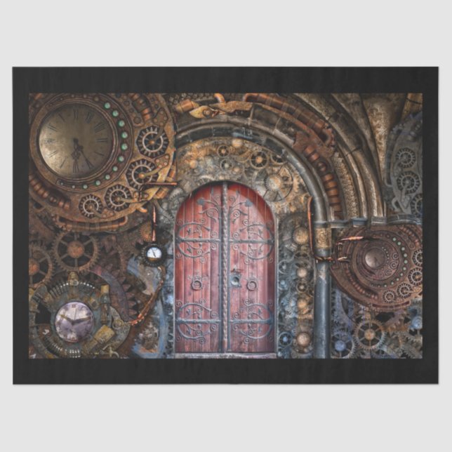 steampunk door tissue paper (Front)