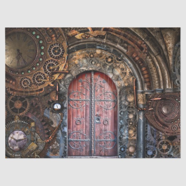 steampunk door tissue paper (Front)