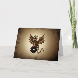 Steampunk Dragon Card