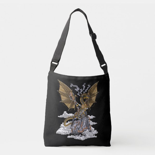 Steampunk Dragon Crossbody Bag (Front)