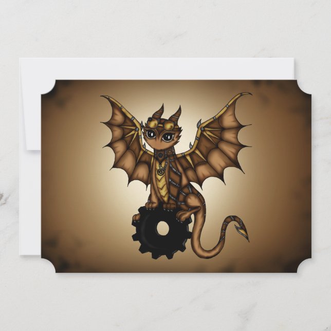 Steampunk Dragon invitation (Front)