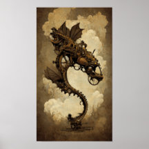 Steampunk Dragon Poster
