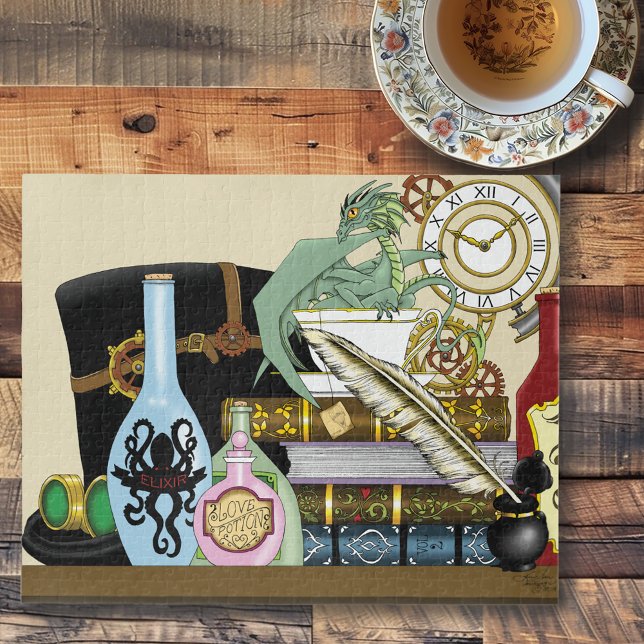 Steampunk Dragon Potions Books Jigsaw Puzzle (Creator Uploaded)
