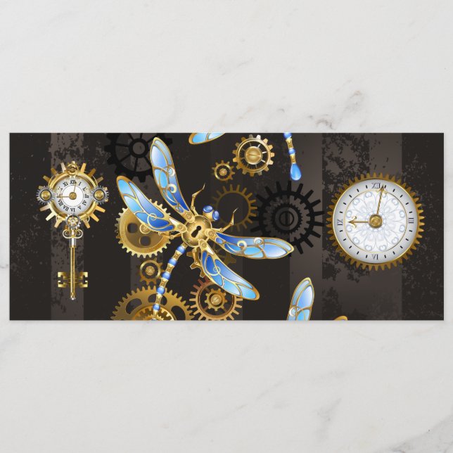 Steampunk Dragonflies on brown striped background Program (Front)