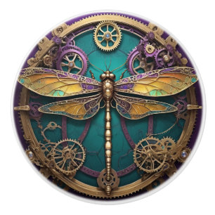 Steampunk Dragonfly Ceramic Knob