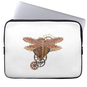 Steampunk Dragonfly T Shirt Vintage Gears Goth Men Laptop Sleeve