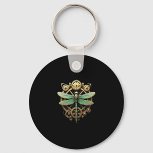 Steampunk Dragonfly Victorian Art Mechanical Steam Key Ring