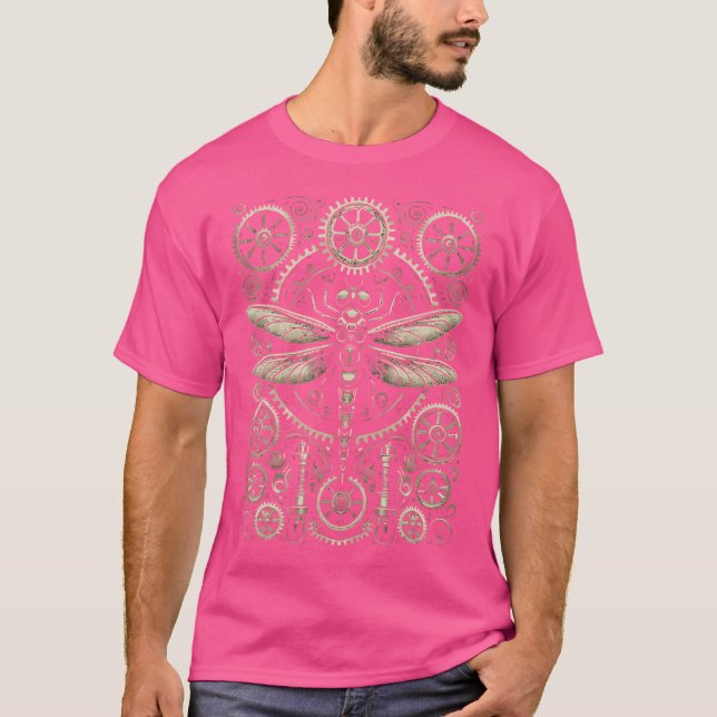 Steampunk Dragonfly Victorian Art Mechanical Steam T-Shirt (Front)