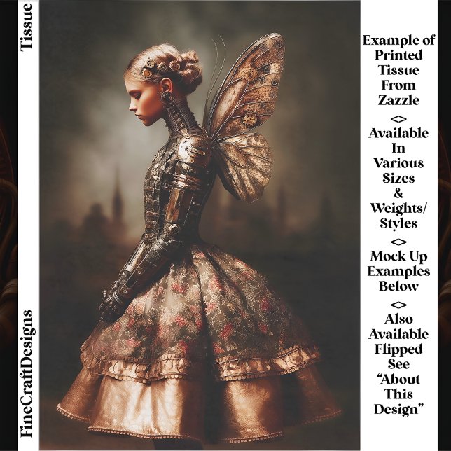 Steampunk Dystopian Fairy Woman EK5L Decoupage Tissue Paper (Creator Uploaded)