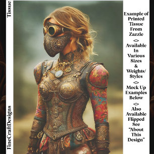 Steampunk Dystopian Woman, Armour EK3L Decoupage Tissue Paper