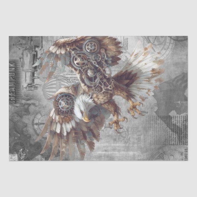 Steampunk Eagle Tissue Paper (Front)