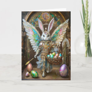 Steampunk Easter Bunny Angel Knight Card