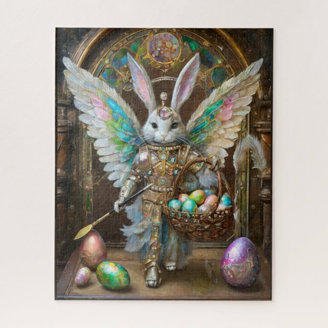 Steampunk Easter Bunny Angel Knight Jigsaw Puzzle (Vertical)