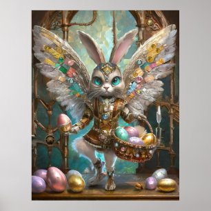 Steampunk Easter Bunny Angel Knight's Apprentice Poster