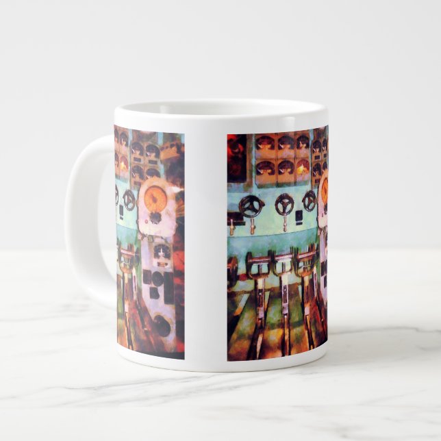 Steampunk - Electrical Control Room Large Coffee Mug (Front Left)