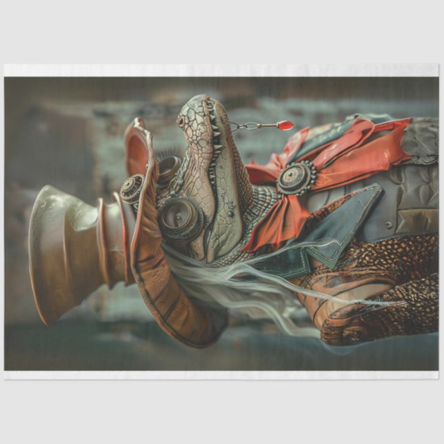 Steampunk Elegant Lady Decoupage Tissue Paper (Front)