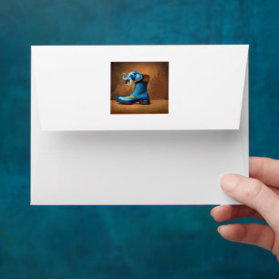 Steampunk Elephant Boot white small envelopes back