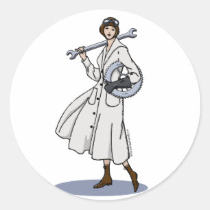 Steampunk Engineer Classic Round Sticker