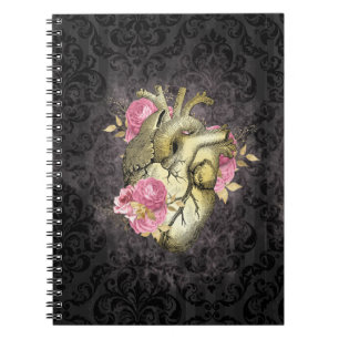 Steampunk Ephemera Heart Notebook