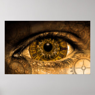 Steampunk Eye Gears Vintage Victorian Poster