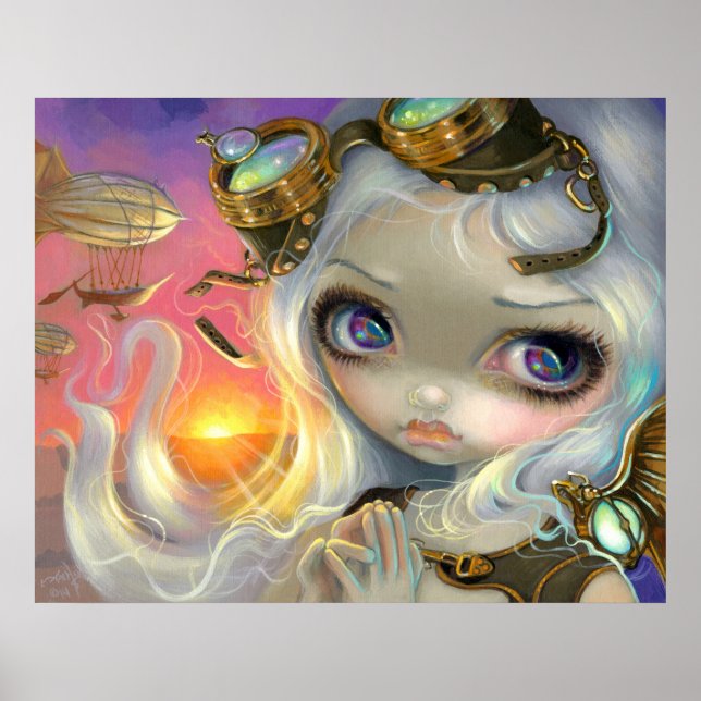 Steampunk Fairy Windswept ART PRINT (Front)
