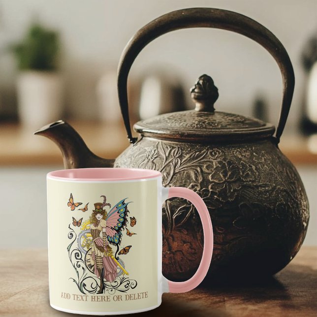 Steampunk fairy Yellow Clock Gears Mug (Creator Uploaded)