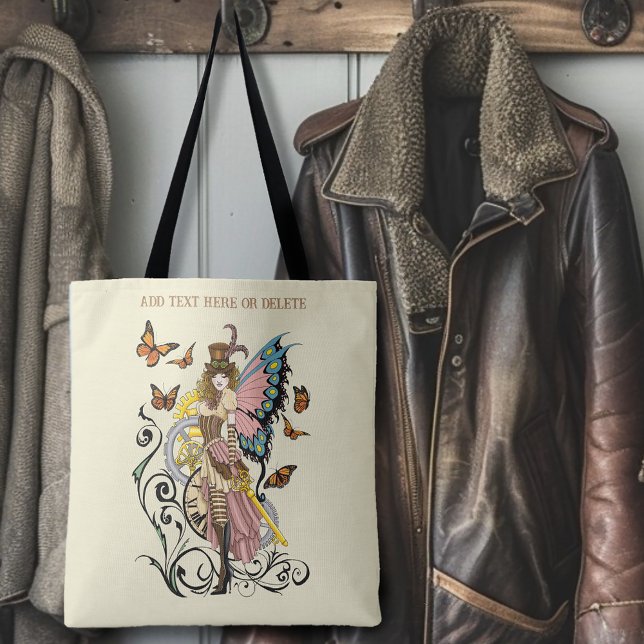 Steampunk Fairy Yellow Clock Gears Tote Bag (Creator Uploaded)