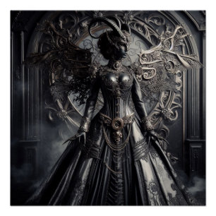 Steampunk Fantasy Darkness Demon Fashion  Poster